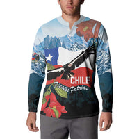 Chile Fiestas Patrias Button Sweatshirt Andean Condor Andes Mountains - Wonder Print Shop