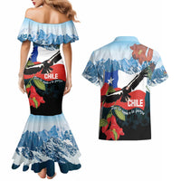 Chile Fiestas Patrias Couples Matching Mermaid Dress and Hawaiian Shirt Andean Condor Andes Mountains - Wonder Print Shop