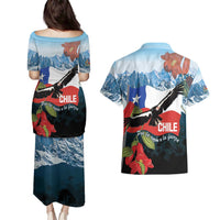 Chile Fiestas Patrias Couples Matching Puletasi and Hawaiian Shirt Andean Condor Andes Mountains - Wonder Print Shop