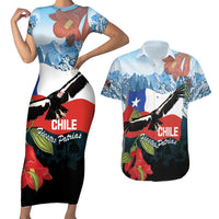 Chile Fiestas Patrias Couples Matching Short Sleeve Bodycon Dress and Hawaiian Shirt Andean Condor Andes Mountains - Wonder Print Shop