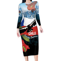 Chile Fiestas Patrias Family Matching Long Sleeve Bodycon Dress and Hawaiian Shirt Andean Condor Andes Mountains - Wonder Print Shop