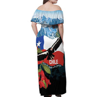Chile Fiestas Patrias Family Matching Off Shoulder Maxi Dress and Hawaiian Shirt Andean Condor Andes Mountains - Wonder Print Shop