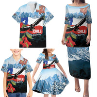 Chile Fiestas Patrias Family Matching Puletasi and Hawaiian Shirt Andean Condor Andes Mountains - Wonder Print Shop