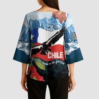 Chile Fiestas Patrias Kimono Sleeve Blouse Andean Condor Andes Mountains - Wonder Print Shop