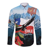 Chile Fiestas Patrias Long Sleeve Button Shirt Andean Condor Andes Mountains - Wonder Print Shop