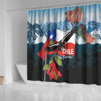 Chile Fiestas Patrias Shower Curtain Andean Condor Andes Mountains - Wonder Print Shop