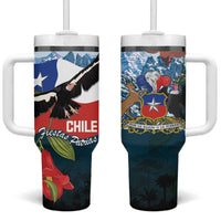 Chile Fiestas Patrias Tumbler With Handle Andean Condor Andes Mountains - Wonder Print Shop
