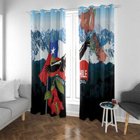 Chile Fiestas Patrias Window Curtain Andean Condor Andes Mountains - Wonder Print Shop