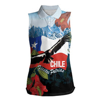 Chile Fiestas Patrias Women Sleeveless Polo Shirt Andean Condor Andes Mountains - Wonder Print Shop