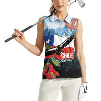 Chile Fiestas Patrias Women Sleeveless Polo Shirt Andean Condor Andes Mountains - Wonder Print Shop
