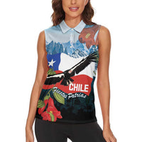 Chile Fiestas Patrias Women Sleeveless Polo Shirt Andean Condor Andes Mountains - Wonder Print Shop