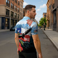 Chile Fiestas Patrias Zipper Polo Shirt Andean Condor Andes Mountains - Wonder Print Shop