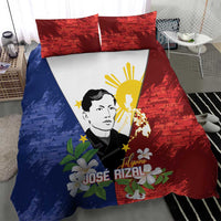 Philippines Rizal Day Bedding Set Filipino Sampaguita Grunge Style - Wonder Print Shop