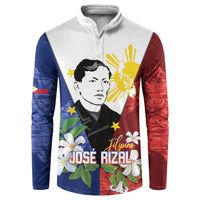 Philippines Rizal Day Button Sweatshirt Filipino Sampaguita Grunge Style - Wonder Print Shop