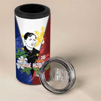 Philippines Rizal Day 4 in 1 Can Cooler Tumbler Filipino Sampaguita Grunge Style - Wonder Print Shop