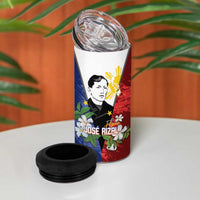 Philippines Rizal Day 4 in 1 Can Cooler Tumbler Filipino Sampaguita Grunge Style - Wonder Print Shop