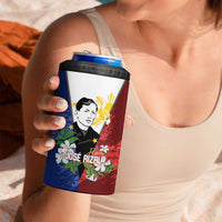 Philippines Rizal Day 4 in 1 Can Cooler Tumbler Filipino Sampaguita Grunge Style - Wonder Print Shop