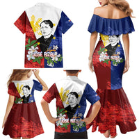 Philippines Rizal Day Family Matching Mermaid Dress and Hawaiian Shirt Filipino Sampaguita Grunge Style - Wonder Print Shop