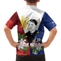 Philippines Rizal Day Family Matching Puletasi and Hawaiian Shirt Filipino Sampaguita Grunge Style - Wonder Print Shop