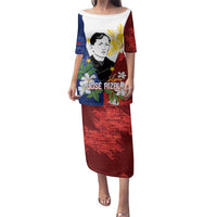 Philippines Rizal Day Family Matching Puletasi and Hawaiian Shirt Filipino Sampaguita Grunge Style - Wonder Print Shop