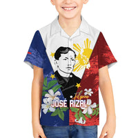 Philippines Rizal Day Family Matching Puletasi and Hawaiian Shirt Filipino Sampaguita Grunge Style - Wonder Print Shop