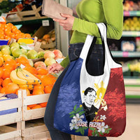 Philippines Rizal Day Grocery Bag Filipino Sampaguita Grunge Style - Wonder Print Shop