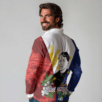 Philippines Rizal Day Long Sleeve Polo Shirt Filipino Sampaguita Grunge Style - Wonder Print Shop