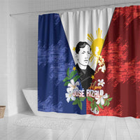 Philippines Rizal Day Shower Curtain Filipino Sampaguita Grunge Style - Wonder Print Shop