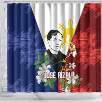 Philippines Rizal Day Shower Curtain Filipino Sampaguita Grunge Style - Wonder Print Shop