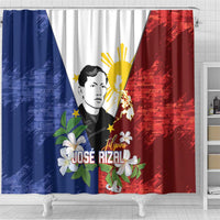 Philippines Rizal Day Shower Curtain Filipino Sampaguita Grunge Style - Wonder Print Shop