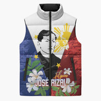 Philippines Rizal Day Sleeveless Puffer Jacket Filipino Sampaguita Grunge Style - Wonder Print Shop