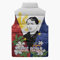 Philippines Rizal Day Sleeveless Puffer Jacket Filipino Sampaguita Grunge Style - Wonder Print Shop