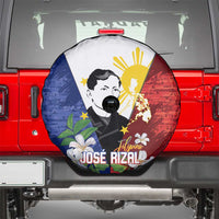 Philippines Rizal Day Spare Tire Cover Filipino Sampaguita Grunge Style - Wonder Print Shop