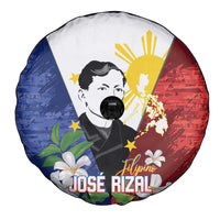 Philippines Rizal Day Spare Tire Cover Filipino Sampaguita Grunge Style - Wonder Print Shop