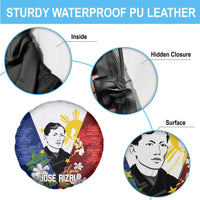 Philippines Rizal Day Spare Tire Cover Filipino Sampaguita Grunge Style - Wonder Print Shop