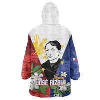 Philippines Rizal Day Wearable Blanket Hoodie Filipino Sampaguita Grunge Style - Wonder Print Shop