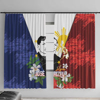 Philippines Rizal Day Window Curtain Filipino Sampaguita Grunge Style - Wonder Print Shop