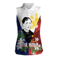 Philippines Rizal Day Women Sleeveless Polo Shirt Filipino Sampaguita Grunge Style - Wonder Print Shop