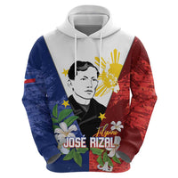 Philippines Rizal Day Zip Hoodie Filipino Sampaguita Grunge Style - Wonder Print Shop