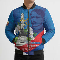 Philippines Rizal Day Bomber Puffer Jacket Filipino Motto Stella Polynesian Pattern - Wonder Print Shop