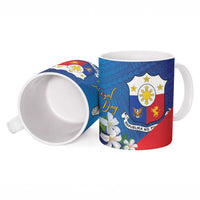 Philippines Rizal Day Ceramic Mug Filipino Motto Stella Polynesian Pattern - Wonder Print Shop