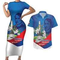 Philippines Rizal Day Couples Matching Short Sleeve Bodycon Dress and Hawaiian Shirt Filipino Motto Stella Polynesian Pattern - Wonder Print Shop