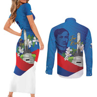 Philippines Rizal Day Couples Matching Short Sleeve Bodycon Dress and Long Sleeve Button Shirt Filipino Motto Stella Polynesian Pattern - Wonder Print Shop