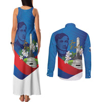 Philippines Rizal Day Couples Matching Tank Maxi Dress and Long Sleeve Button Shirt Filipino Motto Stella Polynesian Pattern - Wonder Print Shop