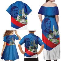 Philippines Rizal Day Family Matching Off Shoulder Maxi Dress and Hawaiian Shirt Filipino Motto Stella Polynesian Pattern - Wonder Print Shop