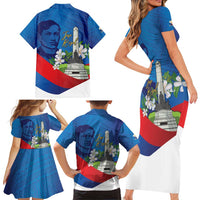 Philippines Rizal Day Family Matching Short Sleeve Bodycon Dress and Hawaiian Shirt Filipino Motto Stella Polynesian Pattern - Wonder Print Shop
