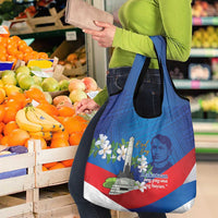 Philippines Rizal Day Grocery Bag Filipino Motto Stella Polynesian Pattern - Wonder Print Shop