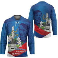 Philippines Rizal Day Hockey Jersey Filipino Motto Stella Polynesian Pattern - Wonder Print Shop