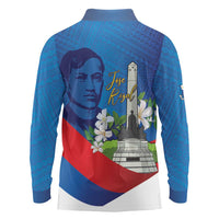 Philippines Rizal Day Long Sleeve Polo Shirt Filipino Motto Stella Polynesian Pattern - Wonder Print Shop