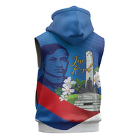 Philippines Rizal Day Sleeveless Zip Hoodie Filipino Motto Stella Polynesian Pattern - Wonder Print Shop